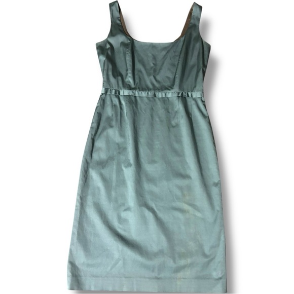 Ann Louise Roswald UK 12 Stylish Light Teal Empire Waist Sleeveless Satin Dress - Picture 7 of 16